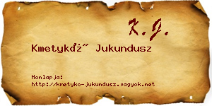 Kmetykó Jukundusz névjegykártya